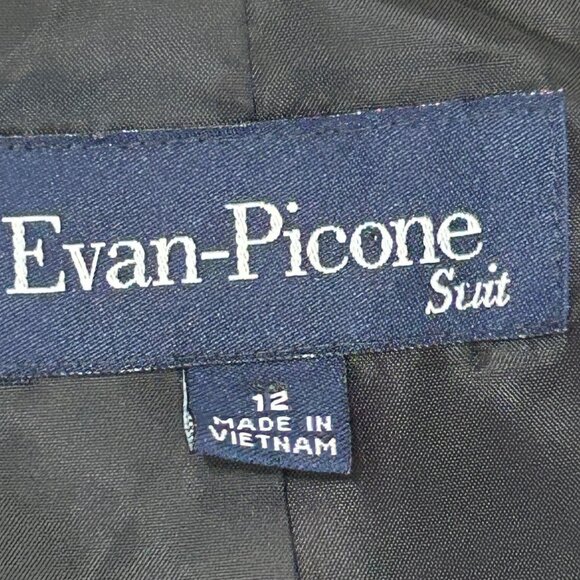 EVAN PICONE Black Label Blazer Cream Jacquard Damask Sz 12 Career 3 Button - Picture 4 of 10